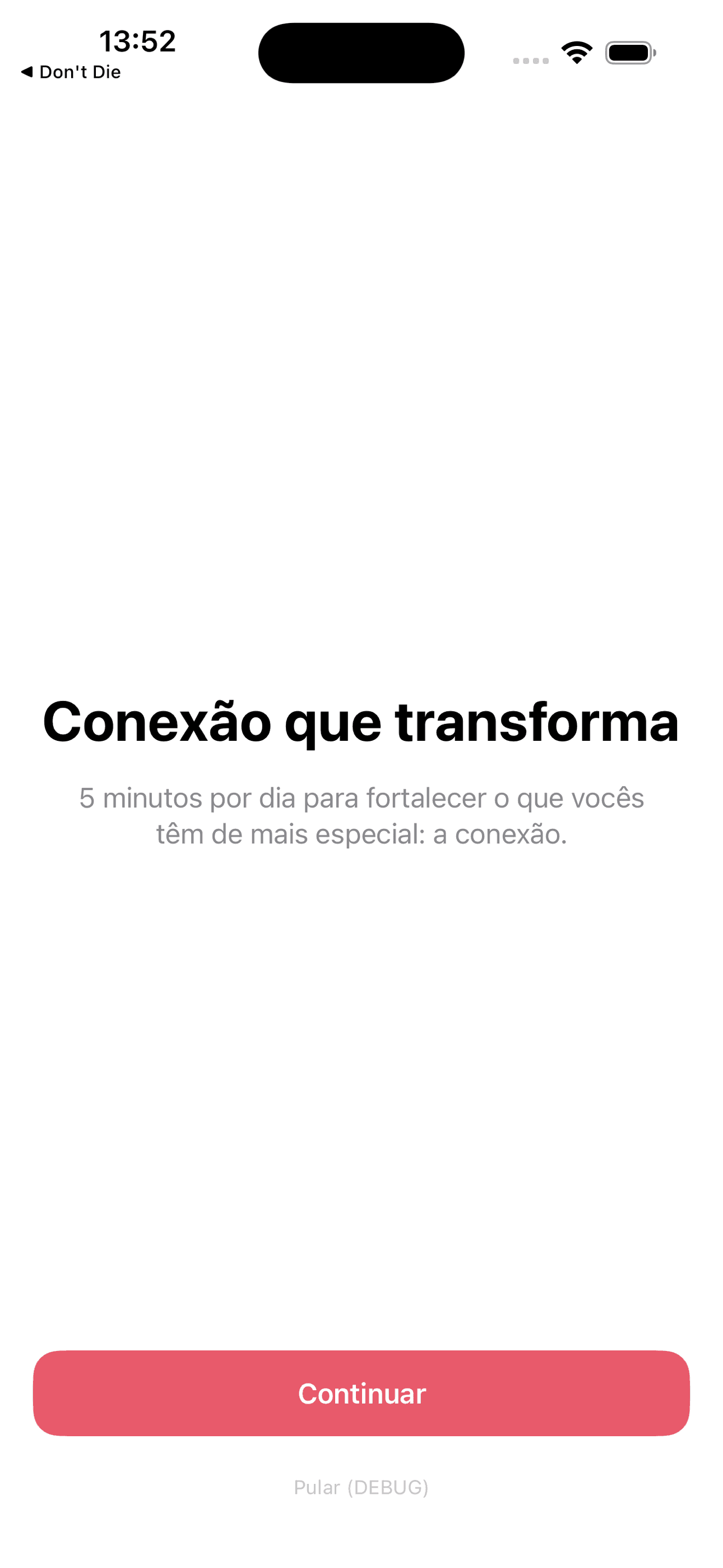 Dengo — Onboarding · escolha do ritmo