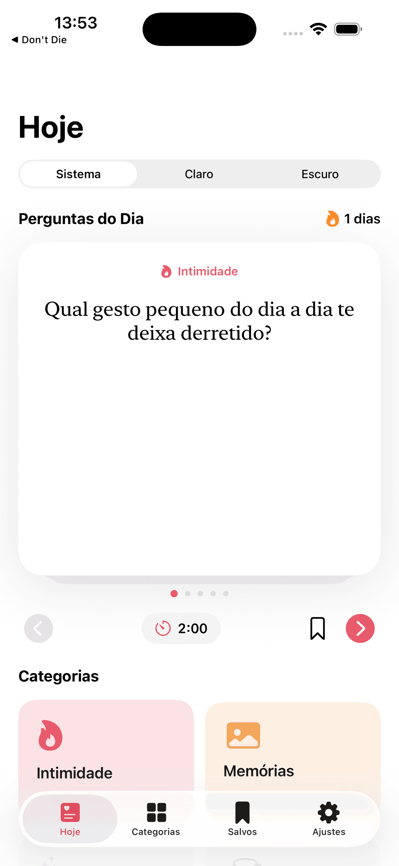 Dengo — Card do dia