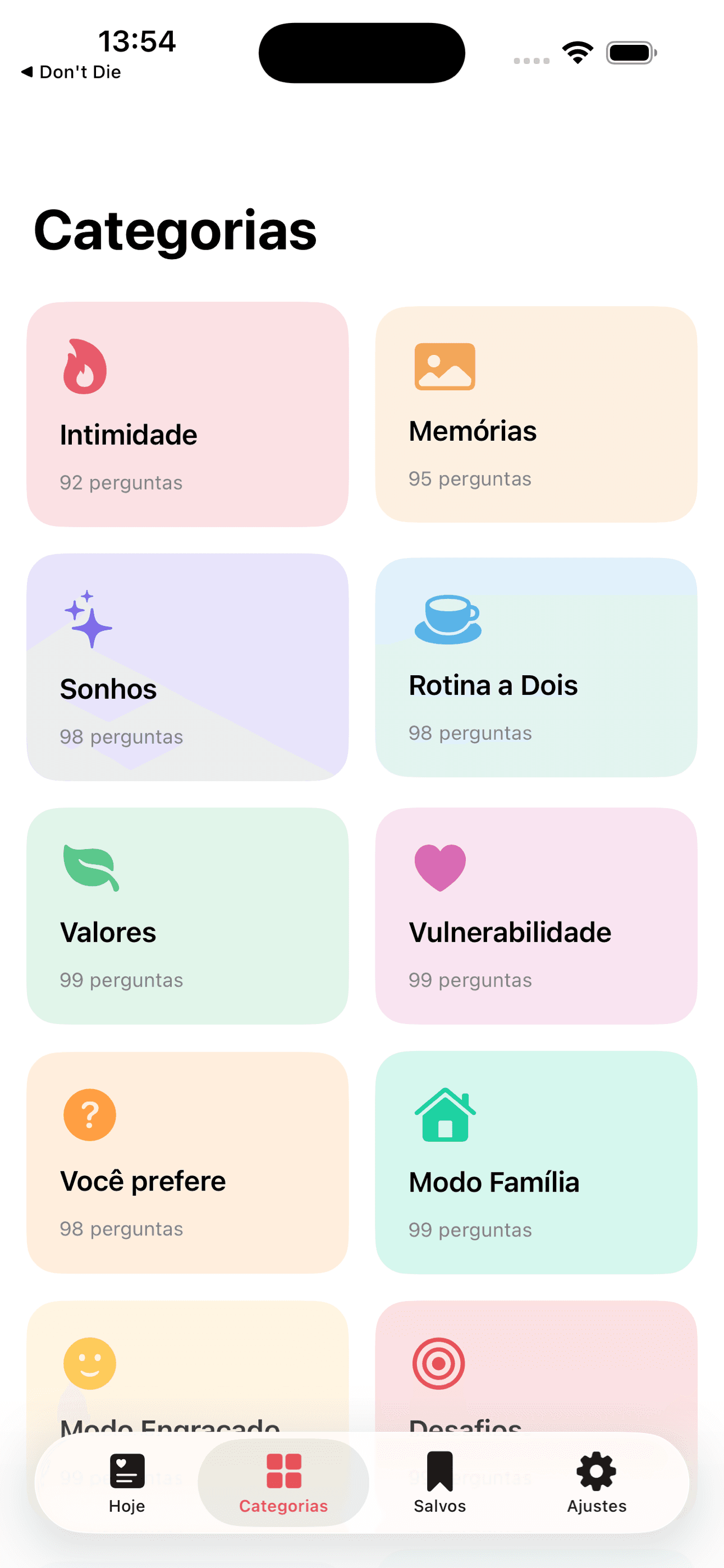 Dengo — Streams temáticos