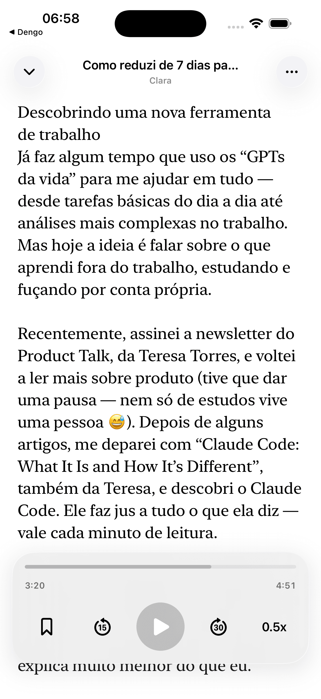 Ouve — Player com background audio